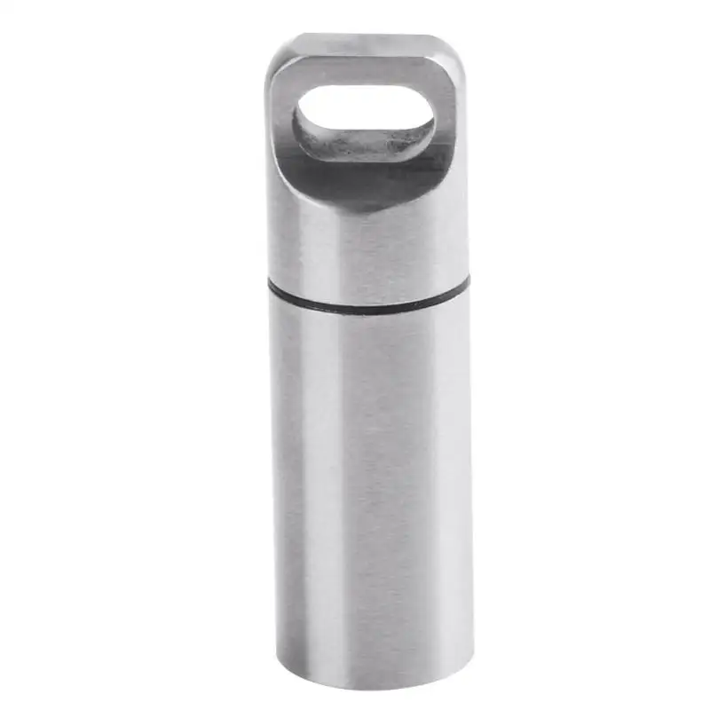 

Mini Stainless Steel Waterproof Survival EDC Capsule Pill Seal Bottle Outdoor EDC Survival Pill Box Container First Aid Bottles