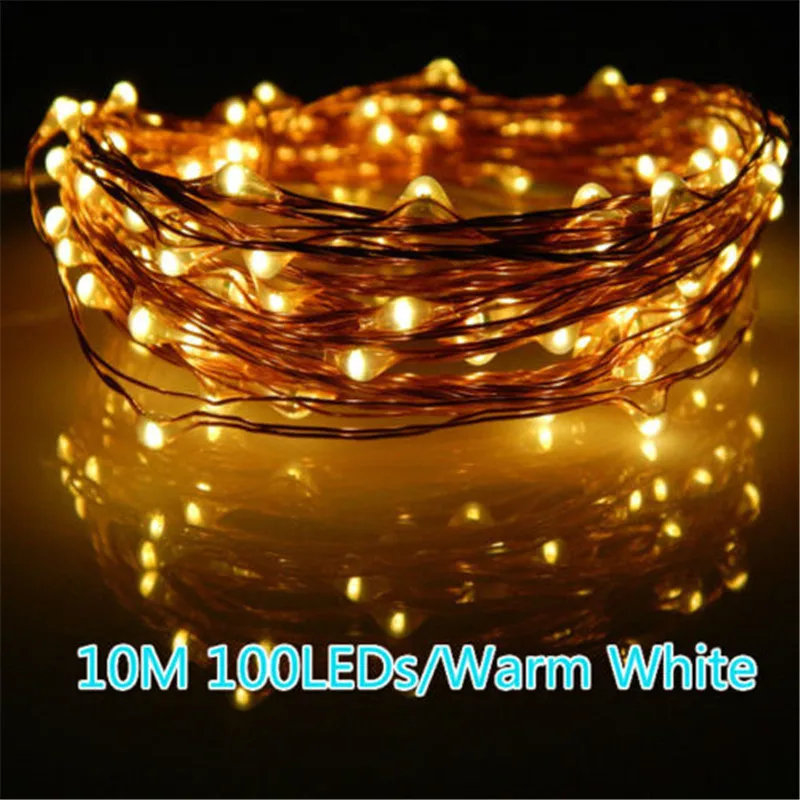 

High Bright Copper Wire LED String Light Wedding Decoration Outdoor Lighting Strings 10M Waterproof Fairy Lights For Christmas