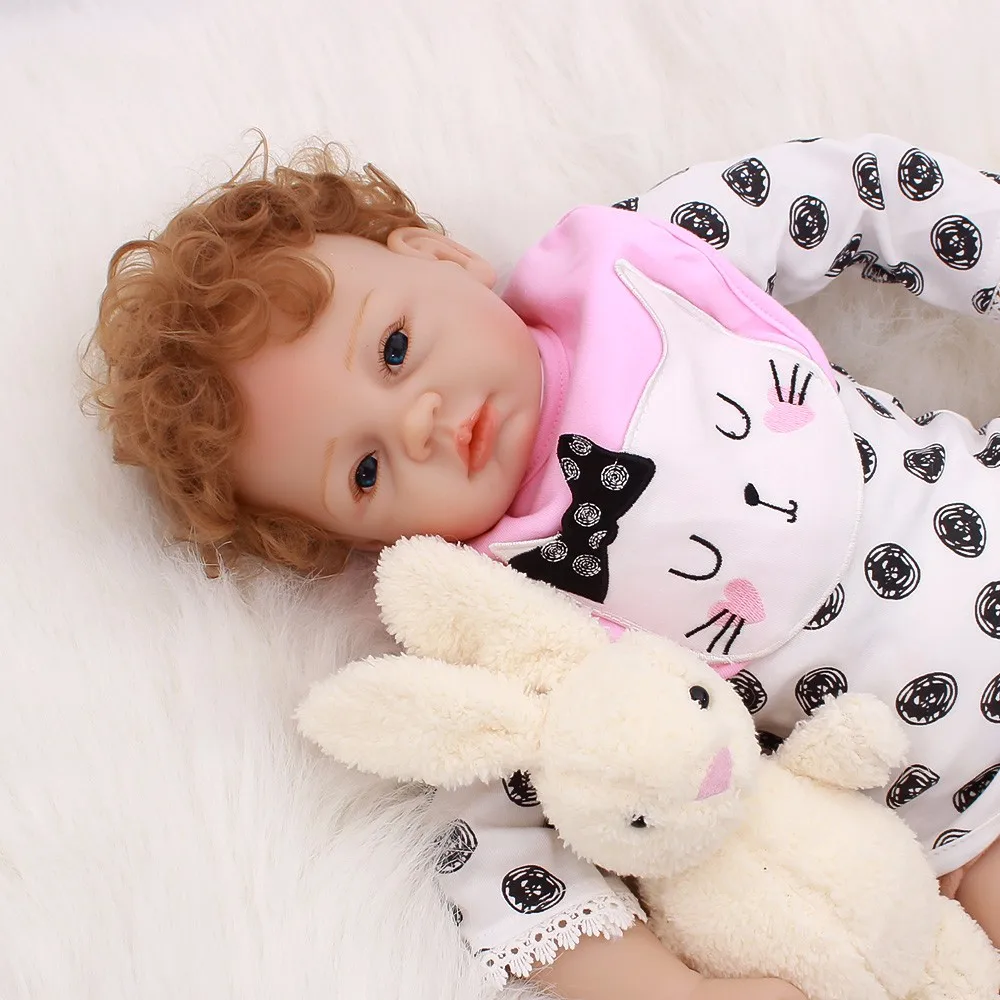 NPK 20 дюймов 53 см Силиконовые конечности Reborn Baby Doll Мягкий силикон Reborn Baby Dolls винил PP Хлопок Реалистичная кукла тело