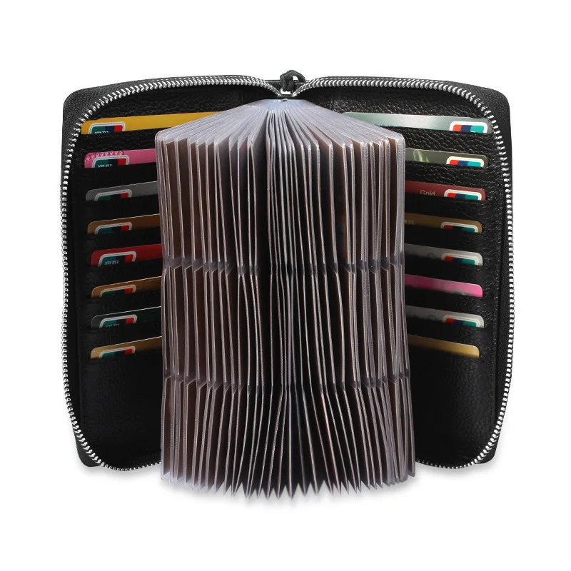 

BERAGHINI Card Holders Wallet Genuine Leather Male Business Cards Wallet High Capacity Female Credit Card Holders Purses