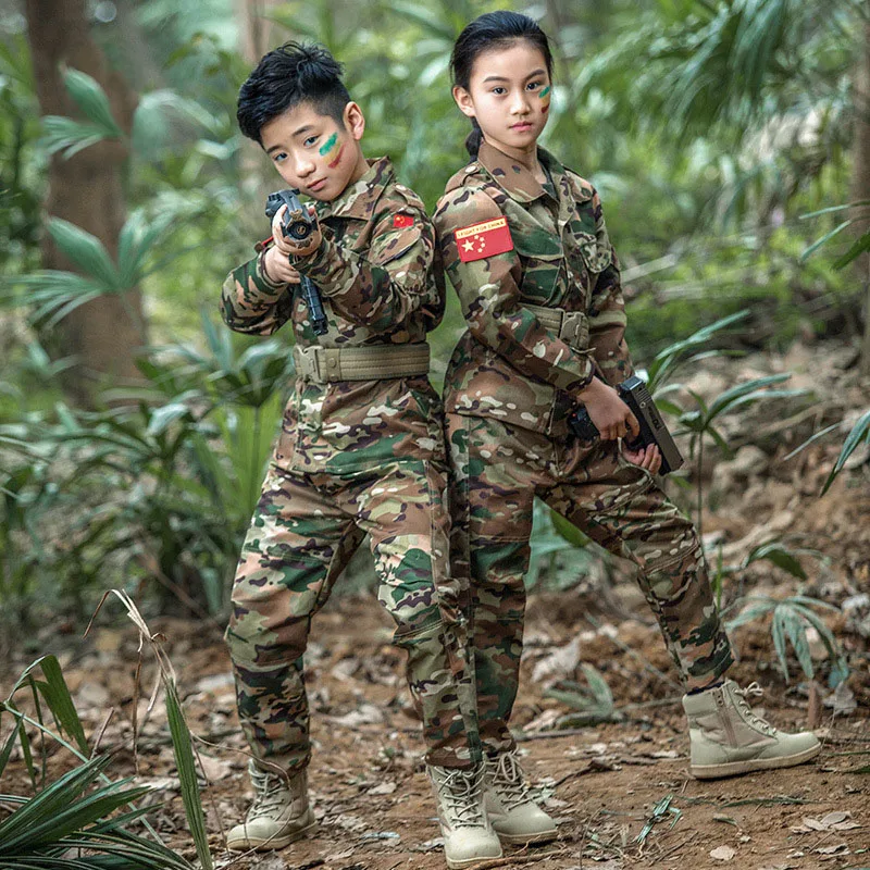 

Free Shipping New Children's Camouflage CP Camo Girl and Boy Special Forces Training Uniforms Outdoor CS Fight Cosplay