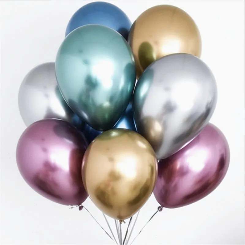 

50pcs 12inch 3.2g Thick Chrome Latex Balloons Birthday Wedding Party Decor Globos Metalicos Pearl Metallic Latex Ballon Supplies