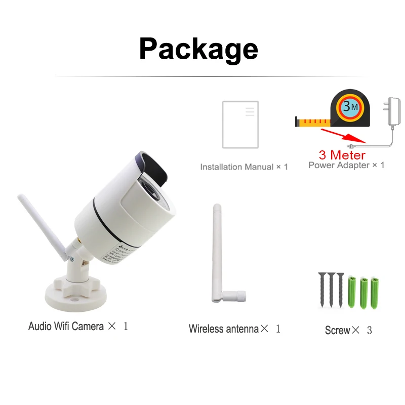 IP камера наружного видеонаблюдения Wi Fi 1080/960/720P 3 м|Камеры видеонаблюдения| |