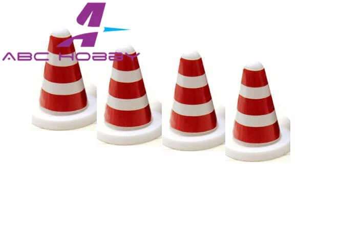 

1/12 1/16 1/10 Red and white Mini Traffic Cones 2pcs 30mm