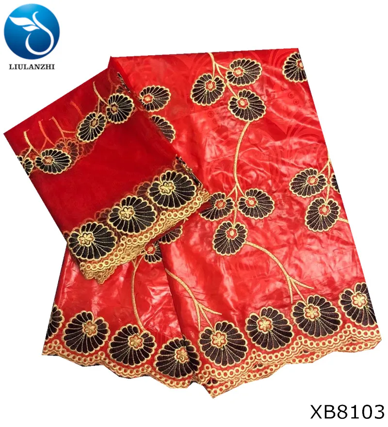 

LIULANZHI Red bazin brode getzner 2019 bazin riche germany beaded fabric cotton cloth material for garments 7yards/lot XB81