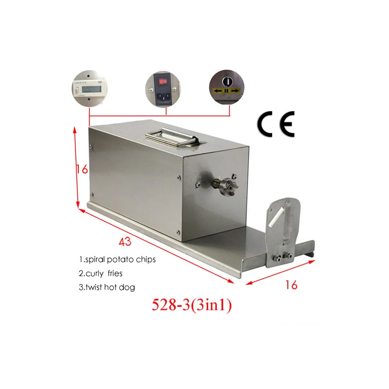 ITOP Electric Potato Tornado Slicer Machine Vegetable Slicer Rotate Potato Slicer Stainless Steel Twisted Potato Slice Cutter