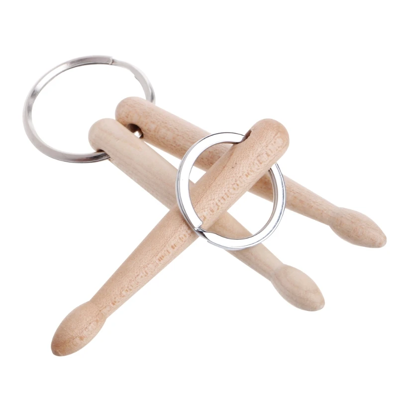 Mini Drumsticks Keychain Percussion Keychains Wood Key Ring Chain