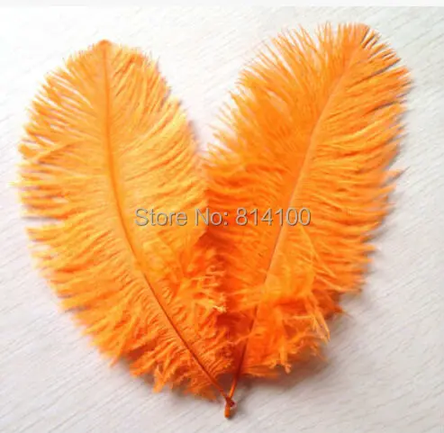

100pcs/lot 6-8 inch 15-20cm orange ostrich feathers for wedding decor craft
