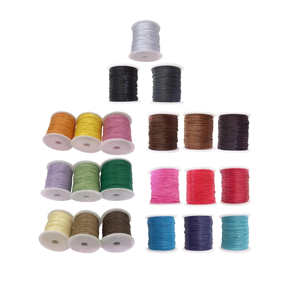 3 Rolls of 80 Meters Waxed Nylon Cord String for DIY Jewelry Making Necklace Bracelet Earrings Thread for Handmade Crafts 1mm 