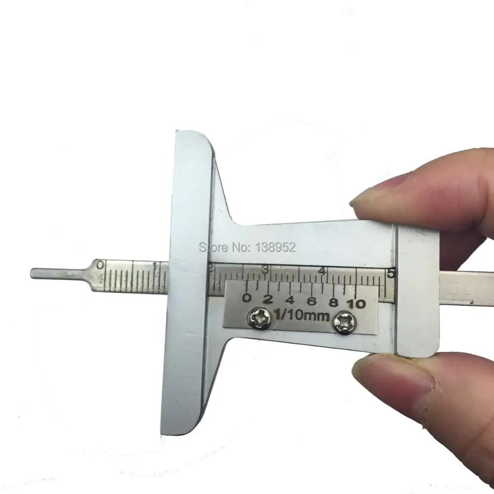 

Stainless Steel taper 0-50mm Tyre Tire Veins Tread Depth Gauge Caliper tire gauge #No.2