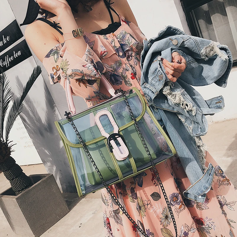 

2019 Ins Fashion New Popular Women Bag Plastic PVC Handbag Luxury Handbags Women Bags Designer High Quality Ladies Shoulder Bag