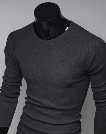 ZOGAA 2019 цветной Повседневный компьютерный вязаный мужской свитер однотонная одежда круглый вырез полный пуловер Стандартный однотонный