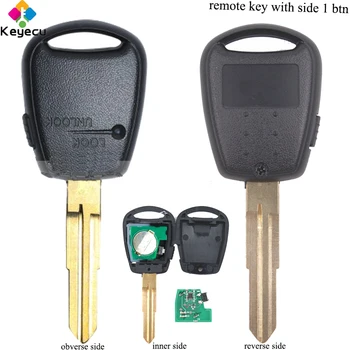 

KEYECU Replacement Remote Car Key - Side 1 Button & 433MHz & ID46 Chip & HYN12 Uncut Blade - FOB for Kia Rio - Without Light