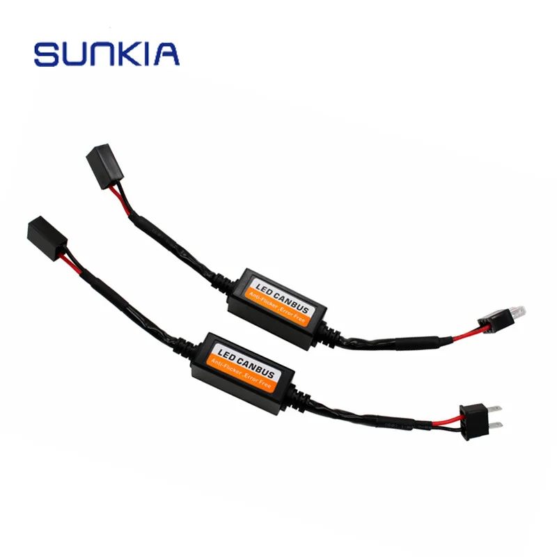 

2Pcs/Set H7 Car LED Headlight Bulb Error Free Warning Canceller Capacitor Load Resistor Canbus Decoder Wire Harness Adapter