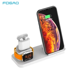 Беспроводное зарядное устройство FDGAO 10 Вт Qi для iPhone X 8 XS MAX XR Apple Watch 4 3 2 Airpods USB быстрая зарядка док-станция для samsung S9 S8