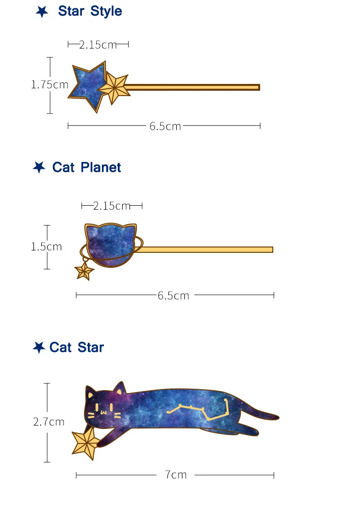 Заколка для волос с милым котом, планетой и звездой, утконос и слово, заколка для волос из сплава, ювелирный головной убор, высокое качество, красивый подарок, заколка для девочек