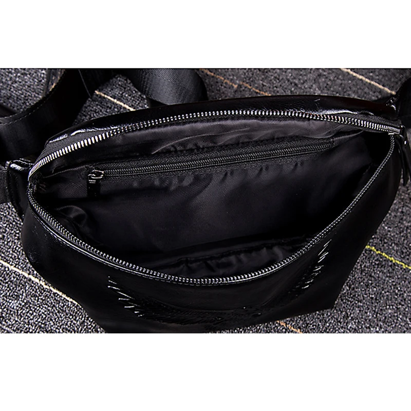 Мужские сумки на пояс в стиле панк из искусственной кожи с орлом, сумка на пояс с тиснением, черный кошелек для телефона, мужские сумки через плечо