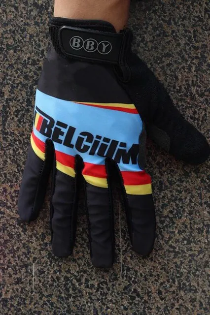 Зимние флисовые Термальность Бельгия сборная одна пара полный палец Vélo Перчатки MTB Дорога Горный Гелевые перчатки