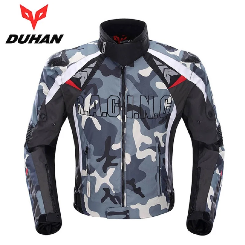 

DUHAN Men's Oxford Cloth Motocross Off-Road Racing Jacket Guards Clothing Camouflage Motorcycle Alloy Shoulder Protector Jacket