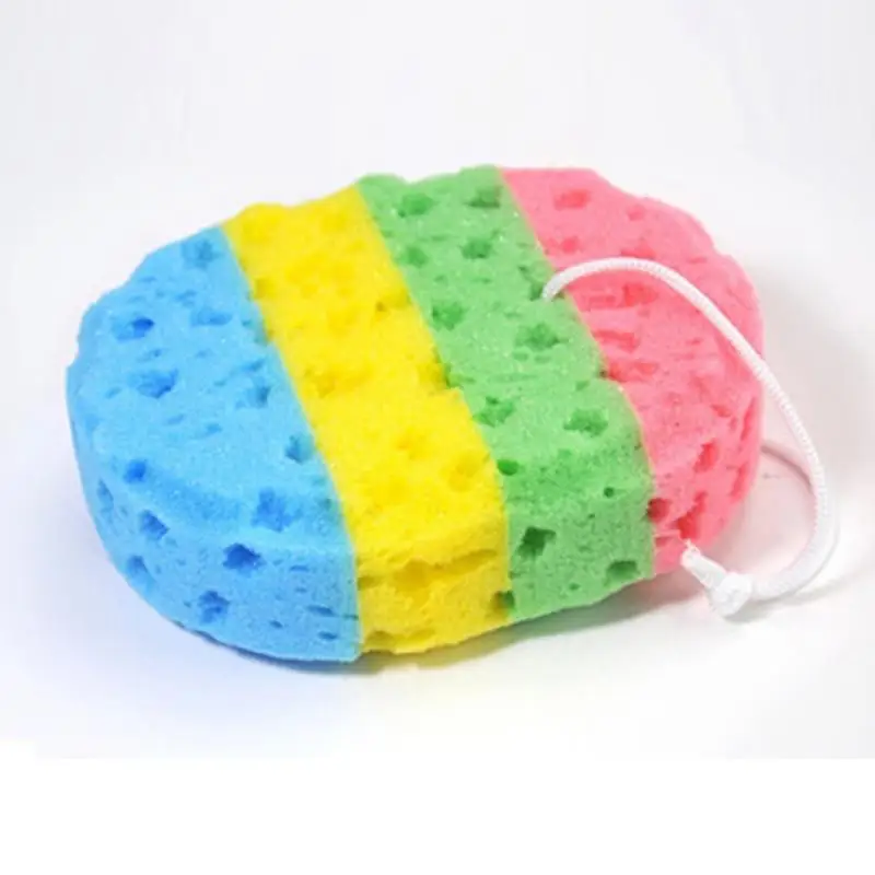 Rainbow Color Kids Bath Sponge Bath Scrubber Shower Spa Body Cleaning