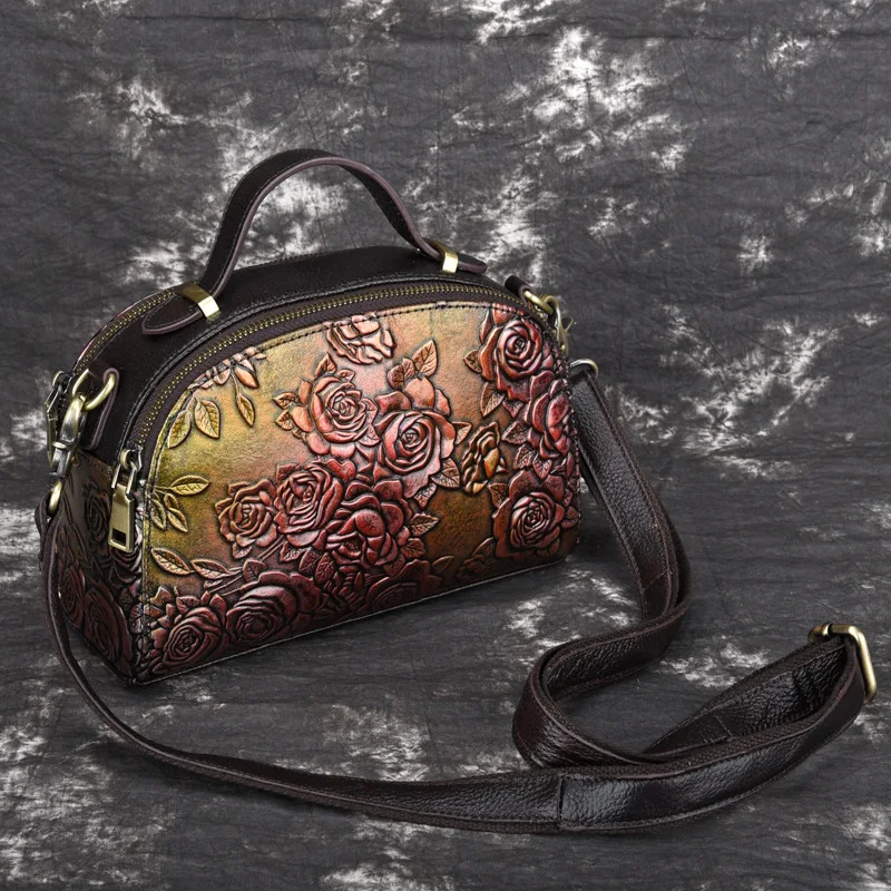 Женская сумка мессенджер через плечо из натуральной кожи с тиснением|handbag new|bags