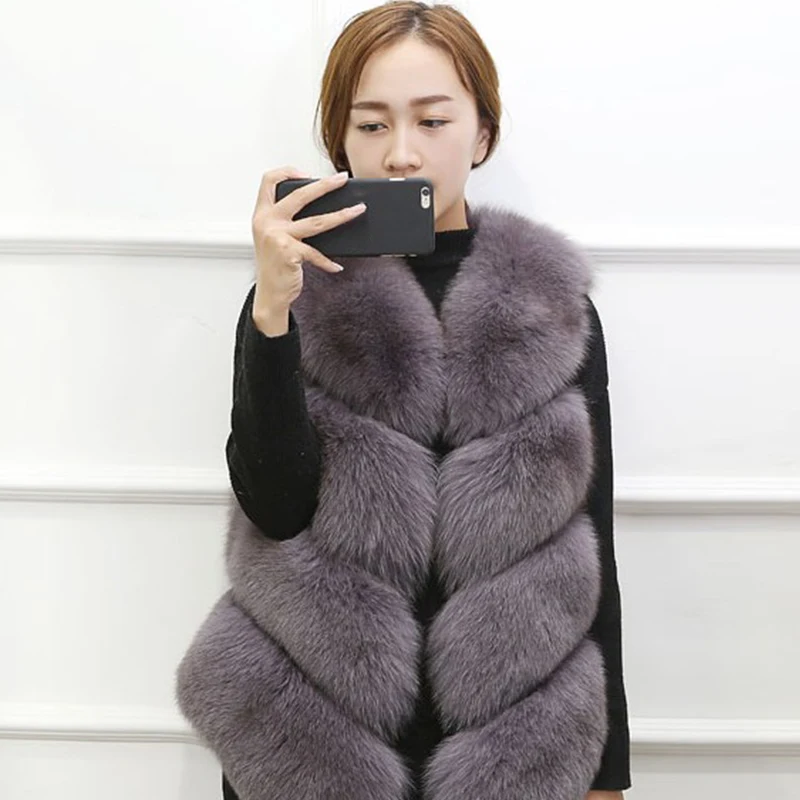 MCCKLE Women Faux Fur Vest 2018 Autumn Winter Fashion Slim Sleeveless Fox Fur Coat Female Warm Solid Casual Faux Fur Waistcoat