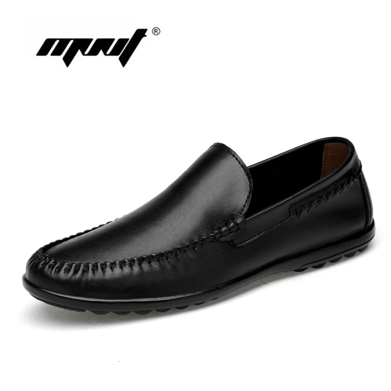

New Men Leather Shoes Men Handmade Moccasins Genuine Leather Male Loafers Design Slip on Comfort Peas Men Shoes Flats