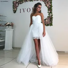 short bridal train dresses