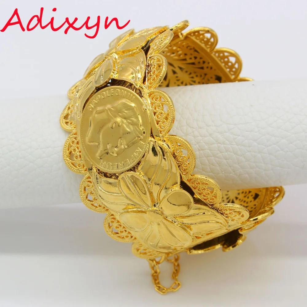 Adixyn золотые браслеты Дубая мода ювелирные изделия для женщин мужчин золотой цвет браслеты/браслеты Африканский/Индия/Ближний Восток товары коробка