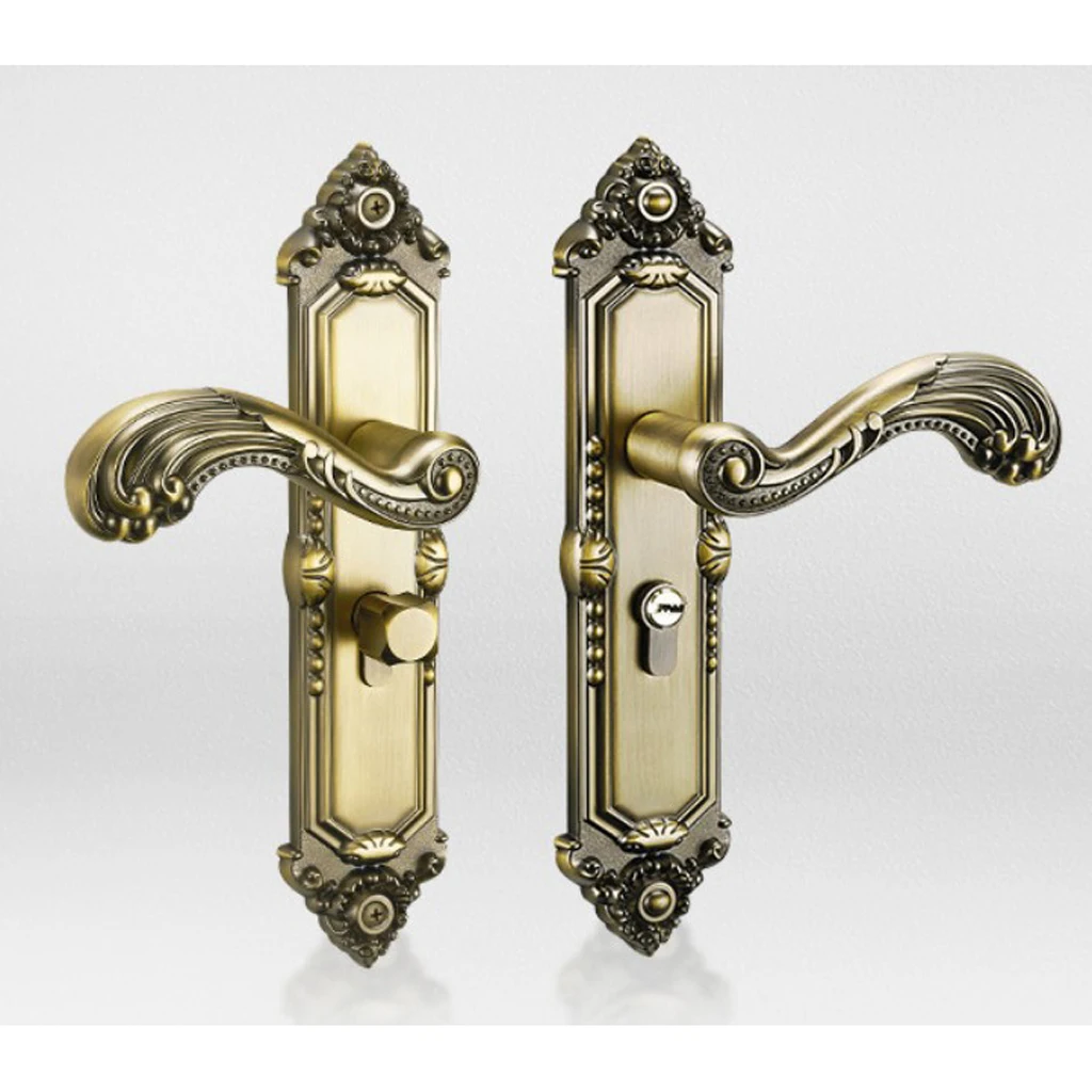European Style Interior Door Handle Lock Interior Bedroom Bookroom Kitchen Wooden Door Handle Lock Sets