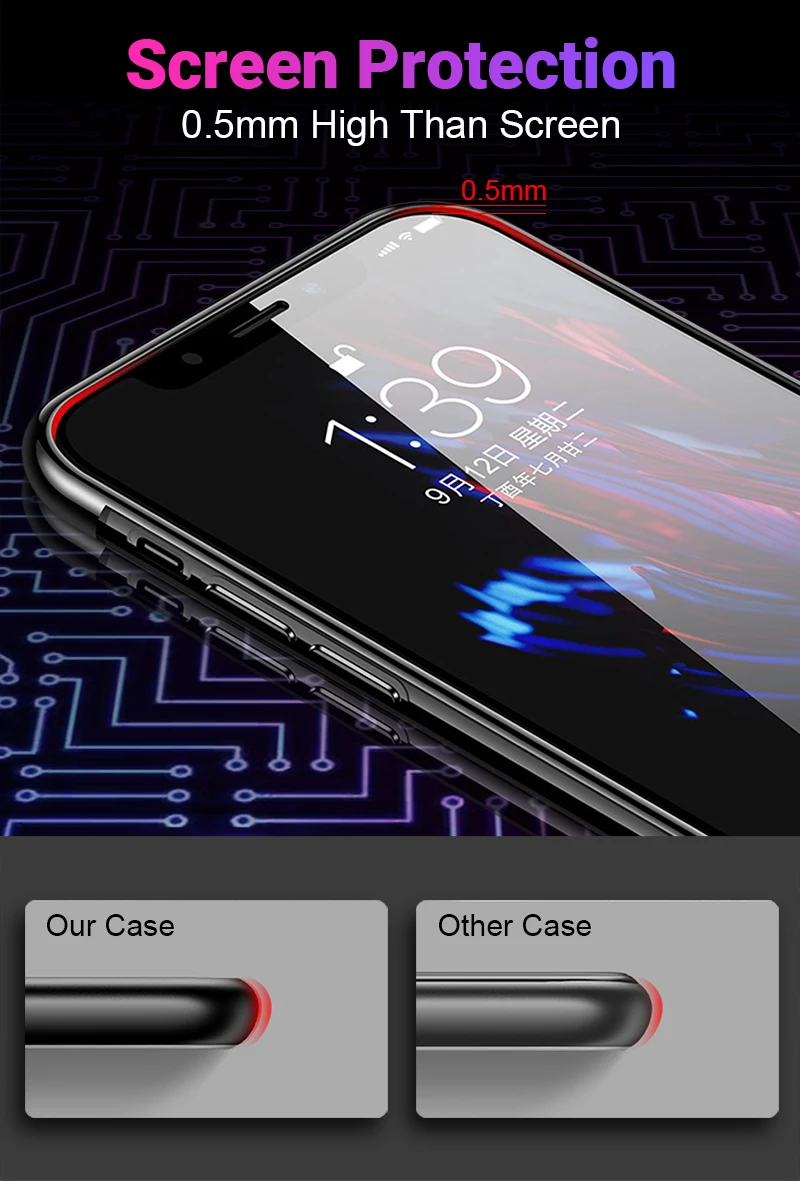 Hisomone Gradient Color Phone Case For iPhone 6 6S 7 8 Plus X Xs Max Xr Glass Silicone Back Case For iPhone 7 6 S Cover Conque