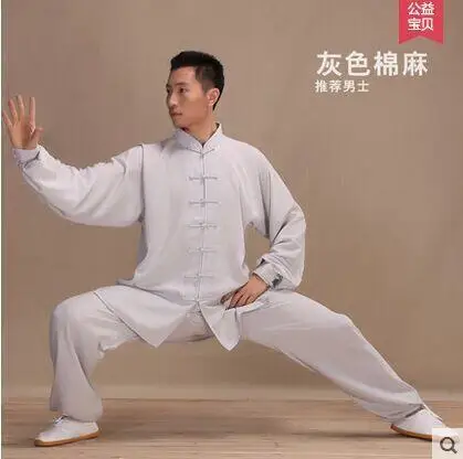 

Natural cotton and linen tai chi suit Long sleeve martial arts costumes tai chi clothes