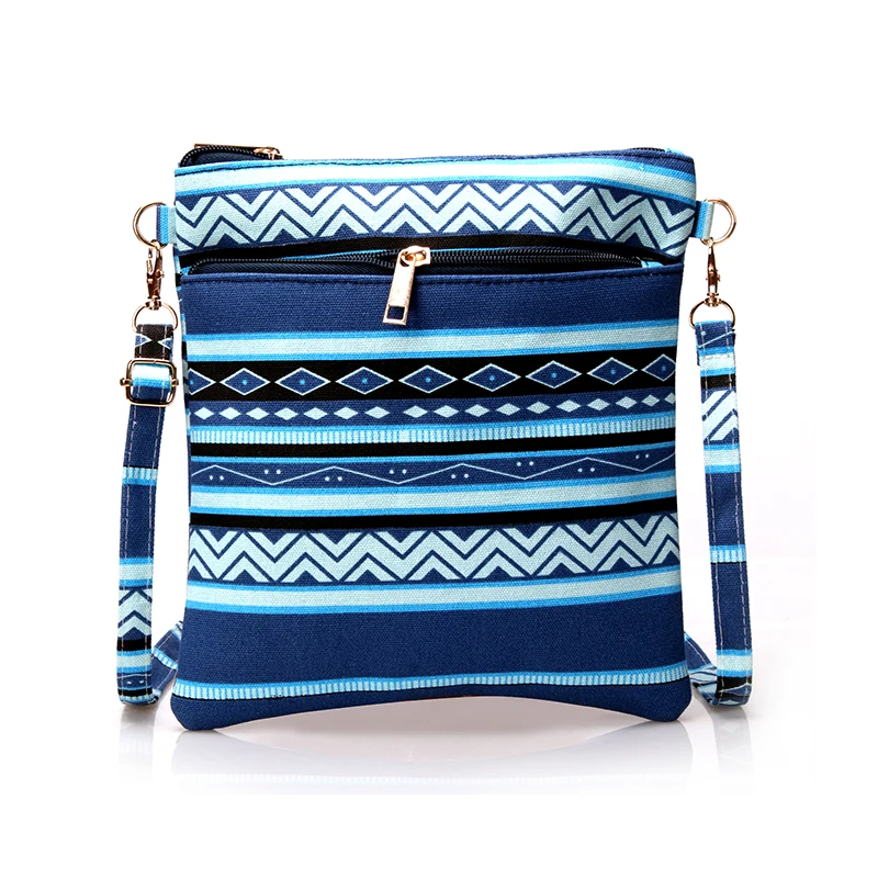 Gykaeo Повседневная парусиновая сумка на плечо с цветочным принтом женские маленькие сумки через плечо женские сумки известных брендов Женская сумка-мессенджер - Цвет: Dark Blue