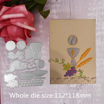 

112*118mm Food Communion Metal Cutting Dies Silver Stencil For Scrapbooking Album Photo Paper Card Craft Fun New 2019