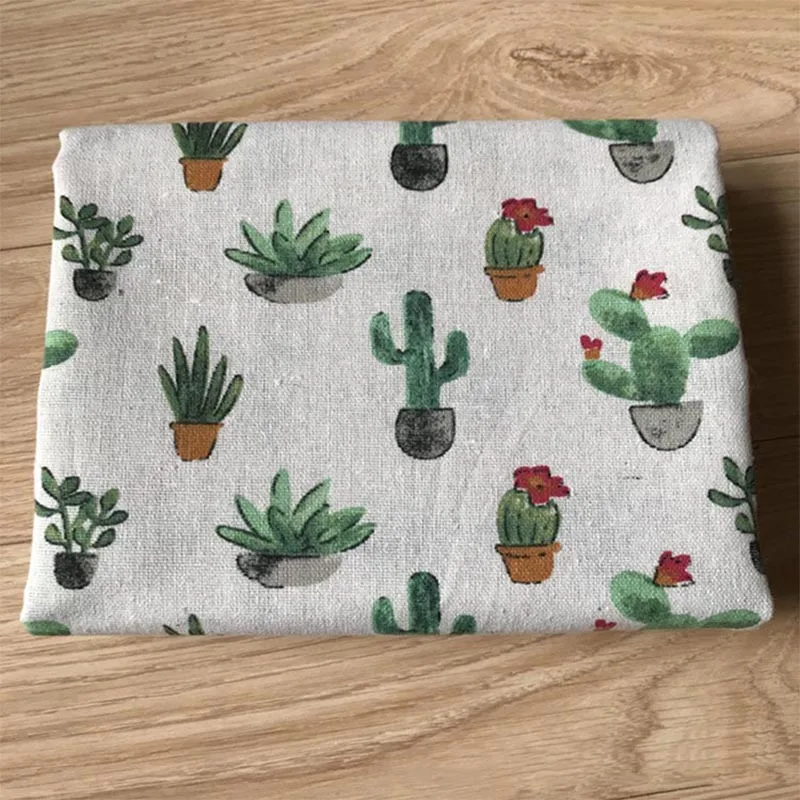 Кактус холст льняная ткань фон шторы кружевные планки DIY сумка скатерти подушки