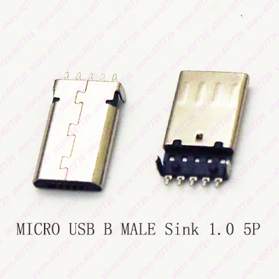 10 шт. Micro USB 2,0 разъем b Тип Мужской Джек раковина 1,0 5Pin зарядки хвост розетка