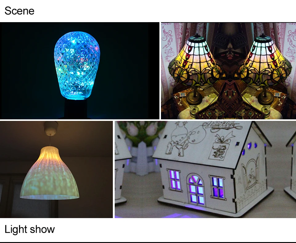 Foxanon E27 220V 110V Holiday lighting RGB LED light String Bulb christmas indoor fairy night light decoration lamp navidad 04