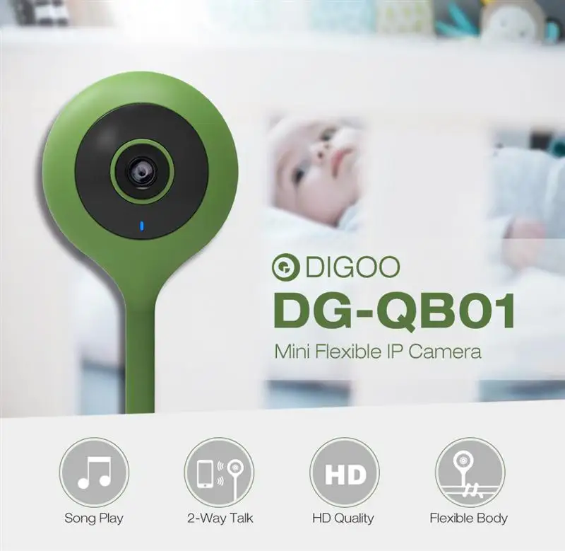 Digoo DG-QB01 QB01 умный дом IP камера детский монитор Мини Гибкий 720P 2,1 мм объектив Беспроводной Wi-Fi ночное видение говорящая камера