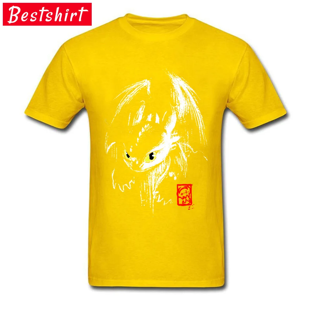 Short Sleeve Tees O-Neck Pure Cotton Youth T Shirt How-to-Train-Your-Dragon-Toothless- Leisure Tee Shirt New Coming How-to-Train-Your-Dragon-Toothless- yellow