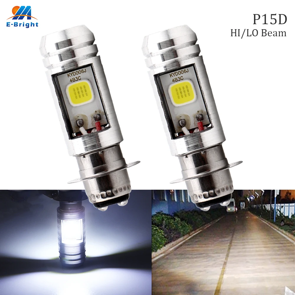 YM E Bright 2 шт. мотоциклетные P15D COB DRL 12 Вт светодиодные лампы 900LM передсветильник фары