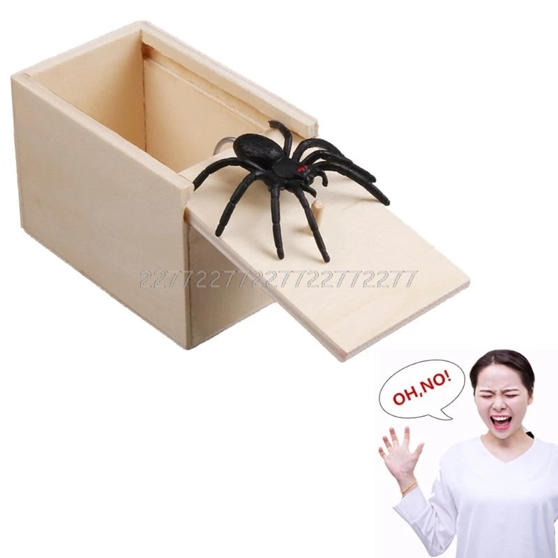

Novelty Hilarious Scary Box Spider Prank Wooden Scarybox Joke Gag Toy No Word box J09 19 dropship