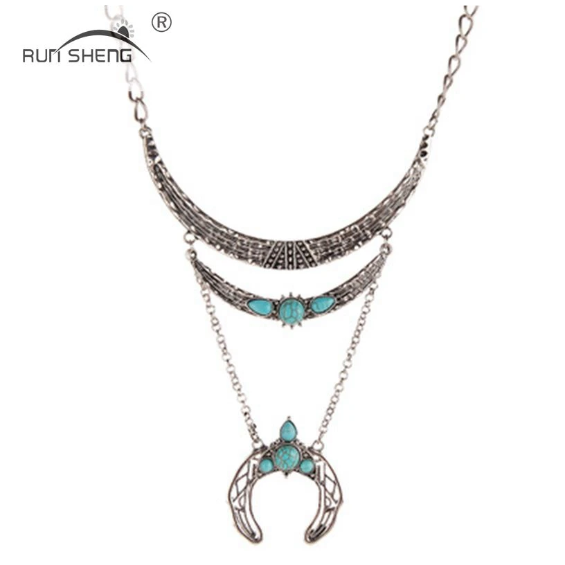 RUNSHENG Fashion Bohemia Exaggeration Complex Costume Jewelry Multi