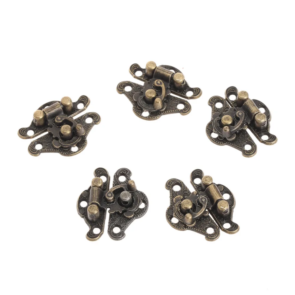 12pcs 28x23mm Antique Latches Catches Hasps Clasp Wooden Buckles