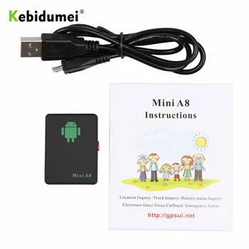 

kebidumei A8 Mini GSM LBS Tracker Global Time GSM/GPRS/LBS Tracking Device With SOS Button For Cars Kids Elder Pets Locator