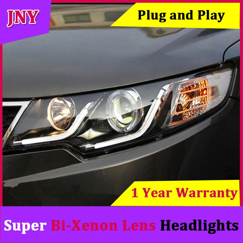 JNY Car Styling Head Lamp For Kia Forte Headlights 2010 2014 Cerato LED Headlight DRL Bi Xenon