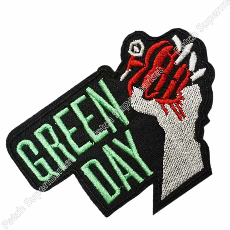 GREEN DAY Hand Heart Grenade Music Band Heavy Metal Iron On/Sew On ...