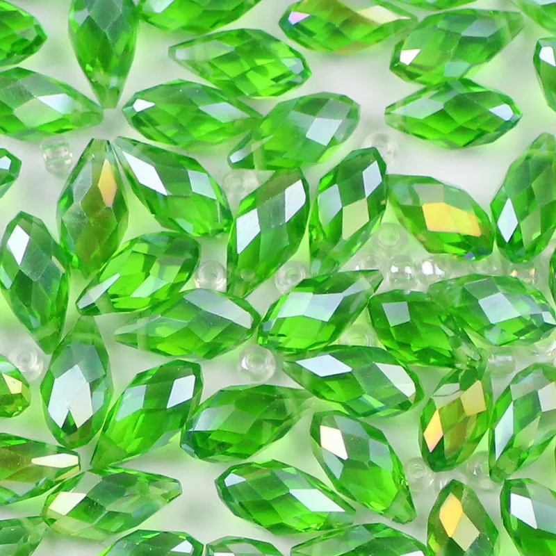 WLYeeS Подвеска австрийский Кристалл бусины 6 мм 50 шт. воды в форме капель бриолет разделитель свободные бусины для ювелирных изделий ожерелье Изготовление DIY - Цвет: Green