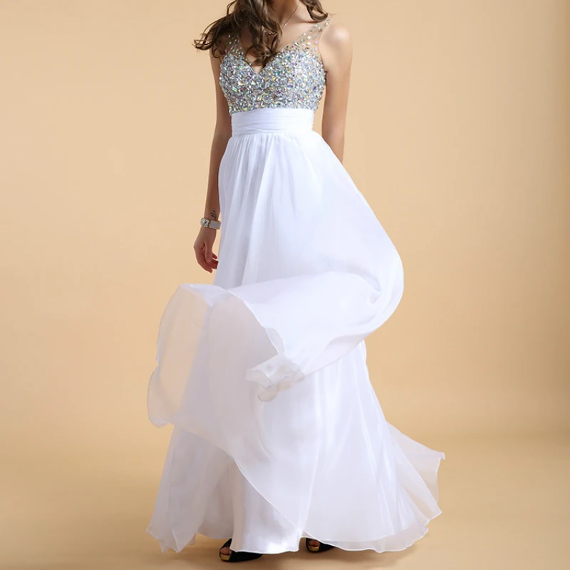 Модное женское платье, женское вечернее платье с открытой спиной, элегантное платье с открытыми плечами, белое, небесно-голубое Q0334