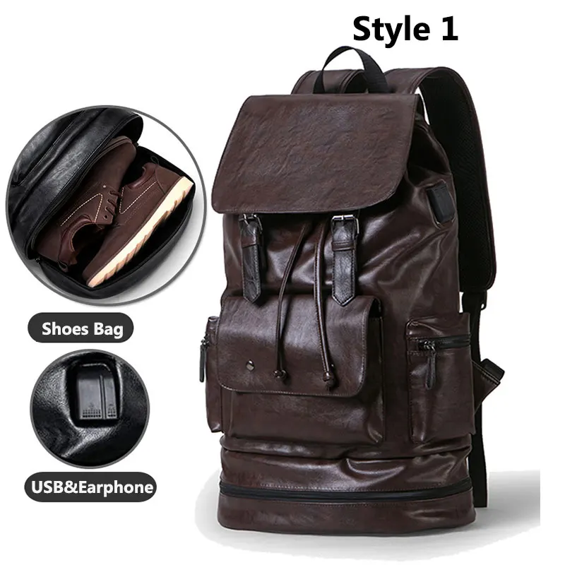 Sexcer Противоугонный спортивный рюкзак из искусственной кожи с USB для фитнеса, мужская тренировочная сумка с обувью, дорожная сумка для хранения, спортивная сумка