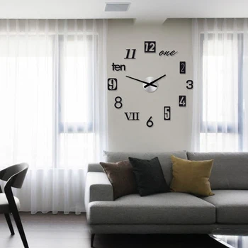 

Creative Modern DIY Big Clock Acrylic 3D Digital 12 Hours Needle Quiet Wall Watch Clocks for Home Living Room Decoration Crafts